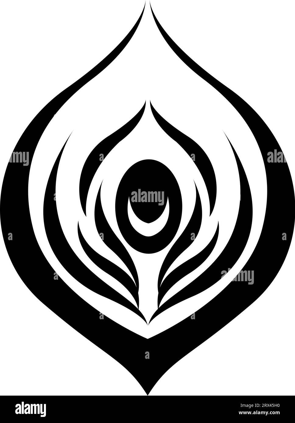 Blumentattoo, Tätowierungsillustration, Vektor auf weißem Hintergrund. Stock Vektor