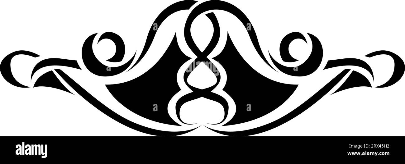 Großes Ornament-Tattoo, Tattoo-Illustration, Vektor auf weißem Hintergrund. Stock Vektor