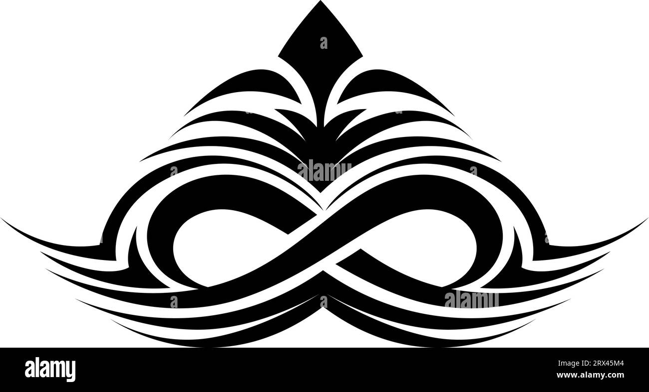 Tätowierungslinien, Tattoo-Illustration, Vektor auf weißem Hintergrund. Stock Vektor