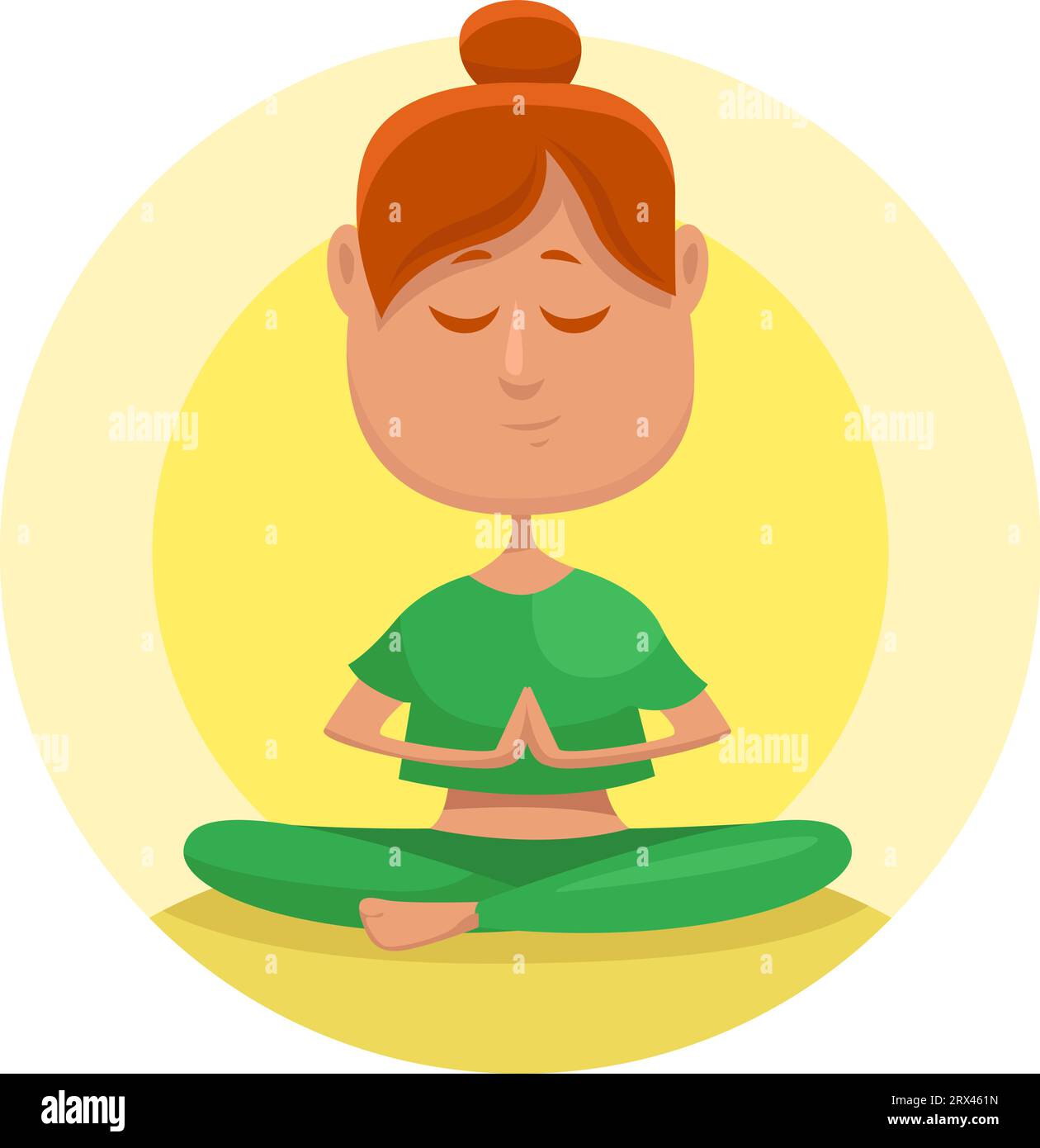 Mädchen macht Yoga, Illustration, Vektor auf weißem Hintergrund. Stock Vektor