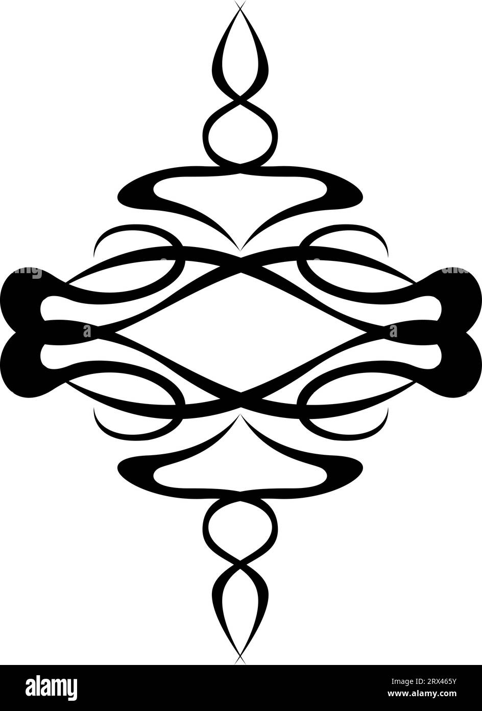 Abstraktes Strichtattoo, Tattoo-Illustration, Vektor auf weißem Hintergrund. Stock Vektor