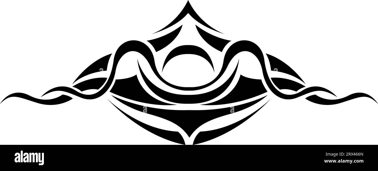 Strichtätowierung, Tätowierung, Vektor auf weißem Hintergrund. Stock Vektor