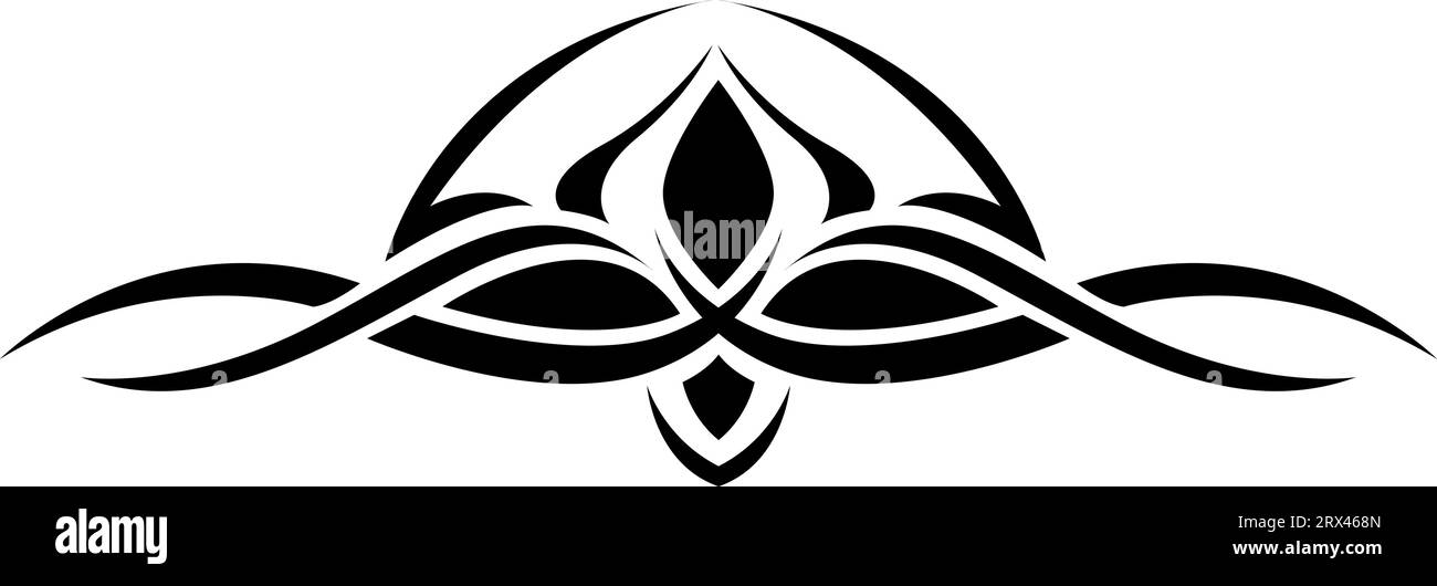 Abstraktes Strichtattoo, Tattoo-Illustration, Vektor auf weißem Hintergrund. Stock Vektor