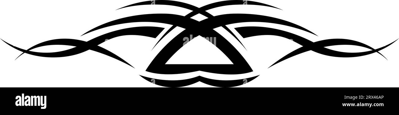 Schwarzer Tattoo-Stamm, Tattoo-Illustration, Vektor auf weißem Hintergrund. Stock Vektor