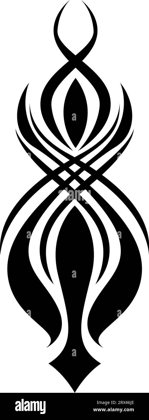 Langes Ornament-Tattoo, Tattoo-Illustration, Vektor auf weißem Hintergrund. Stock Vektor