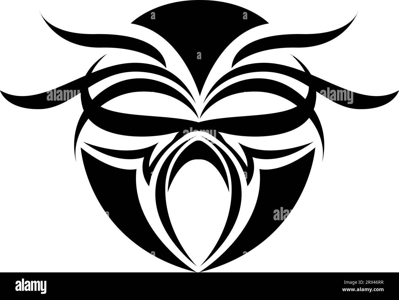 Abstrakte Maske Tattoo, Tattoo Illustration, Vektor auf weißem Hintergrund. Stock Vektor