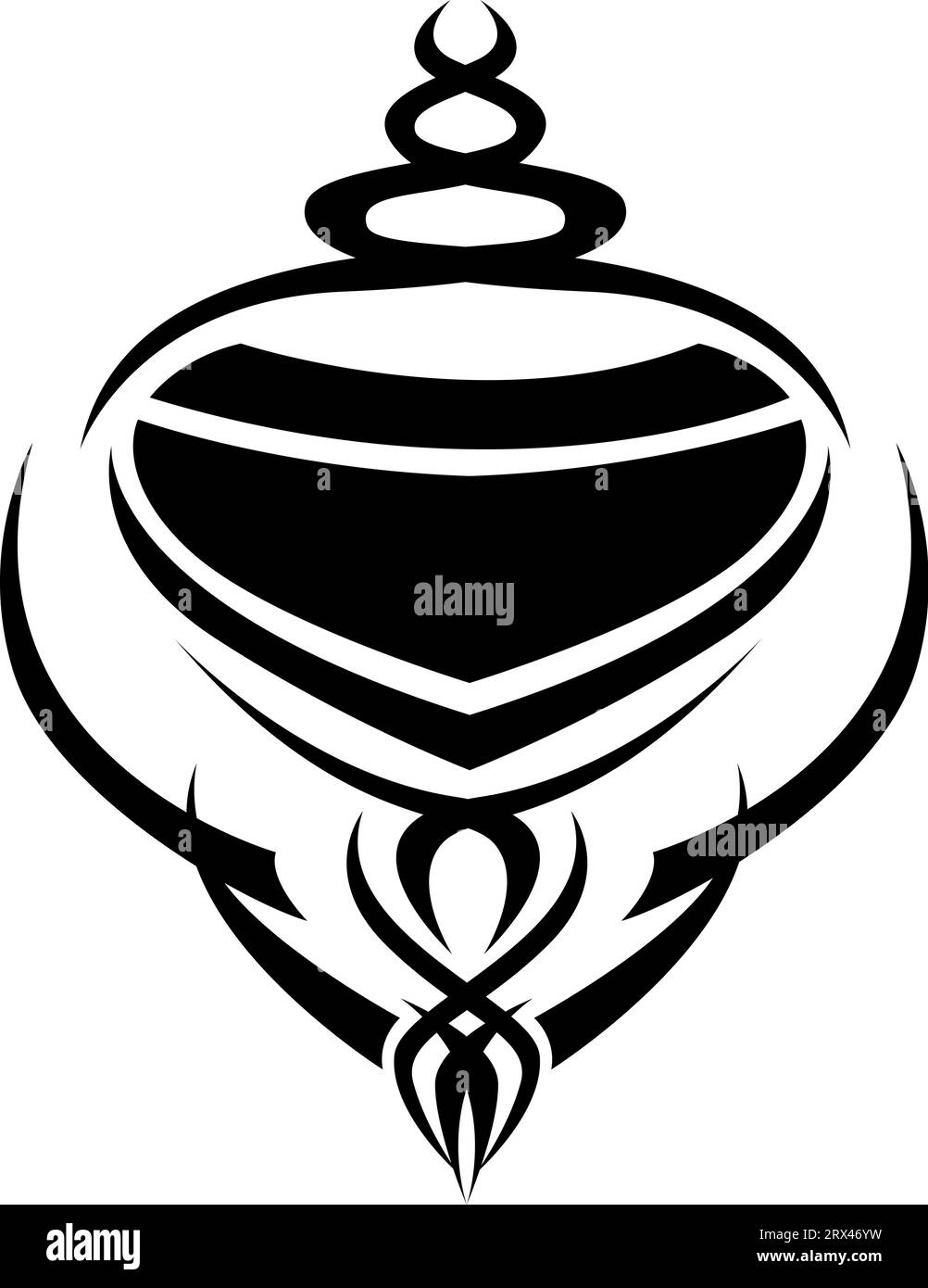 Schwarze Linie Kunst Tattoo, Tattoo Illustration, Vektor auf weißem Hintergrund. Stock Vektor