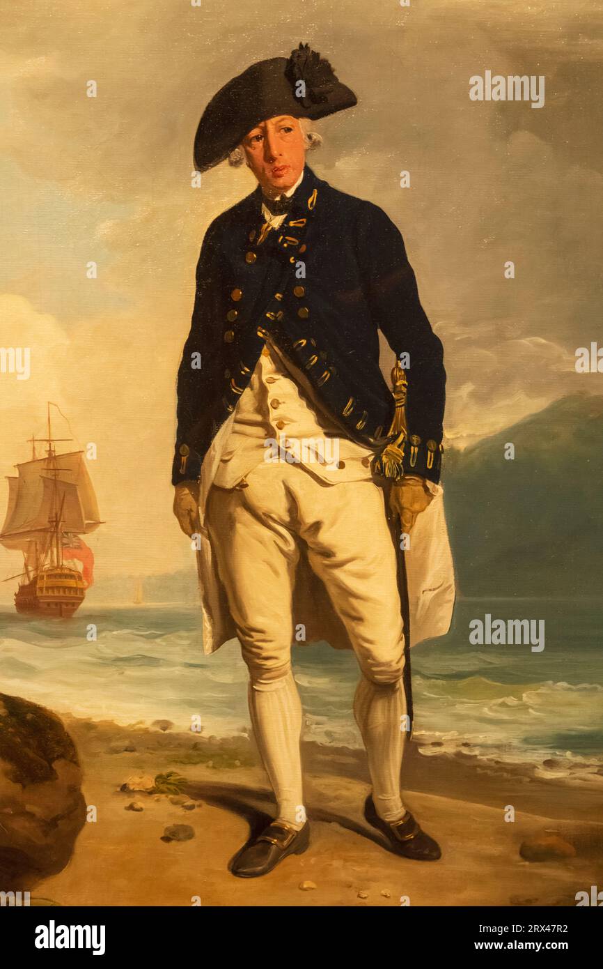 England, London, Porträt von Captain Arthur Phillip (1738–1814), Gouverneur von Port Jackson (Sydney) Großbritanniens erster Strafkolonie in Australien von Franci Stockfoto