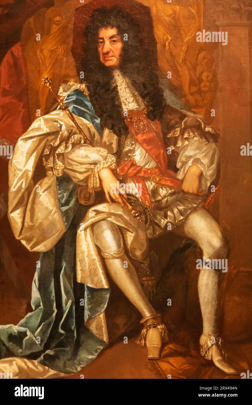 England, London, Portrait of King Charles II. (1630–85), das Thomas Hawker zugeschrieben wird, datiert um 1680 Stockfoto