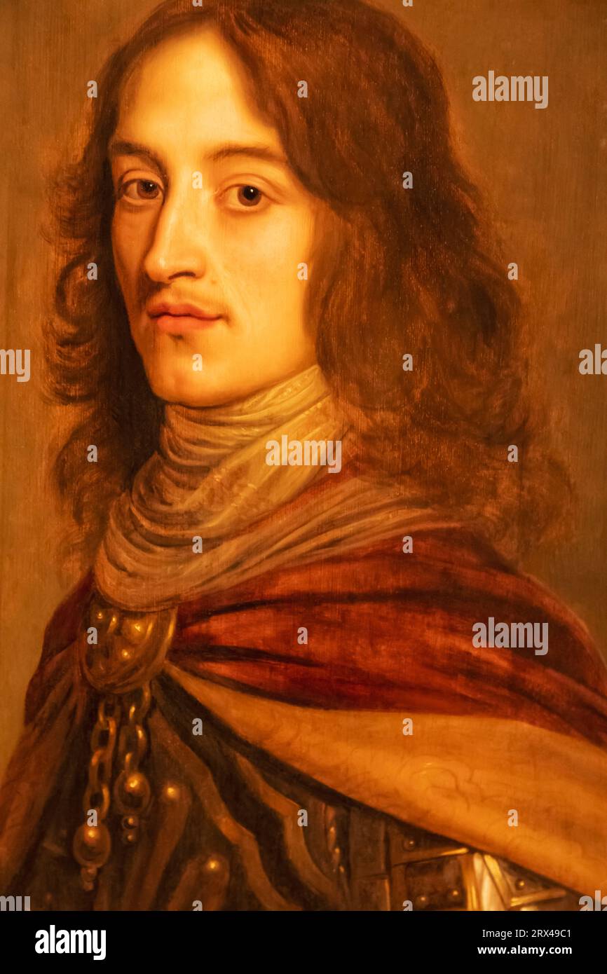 England, London, Portrait von Prinz Rupert vom Rhein (1619–82) von Gerrit van Honthorst um 1640 Stockfoto