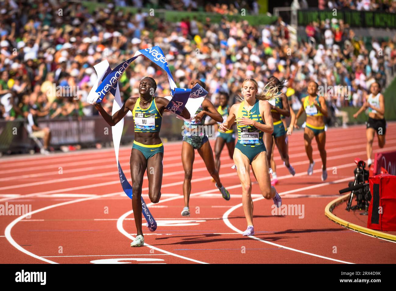 Athing Mu (USA) gewinnt bei den Diamond League Championships am Sonntag, den 17. September 2023, in Eugene, Orego, die 800 m der Frauen in 1:54,97 Stockfoto