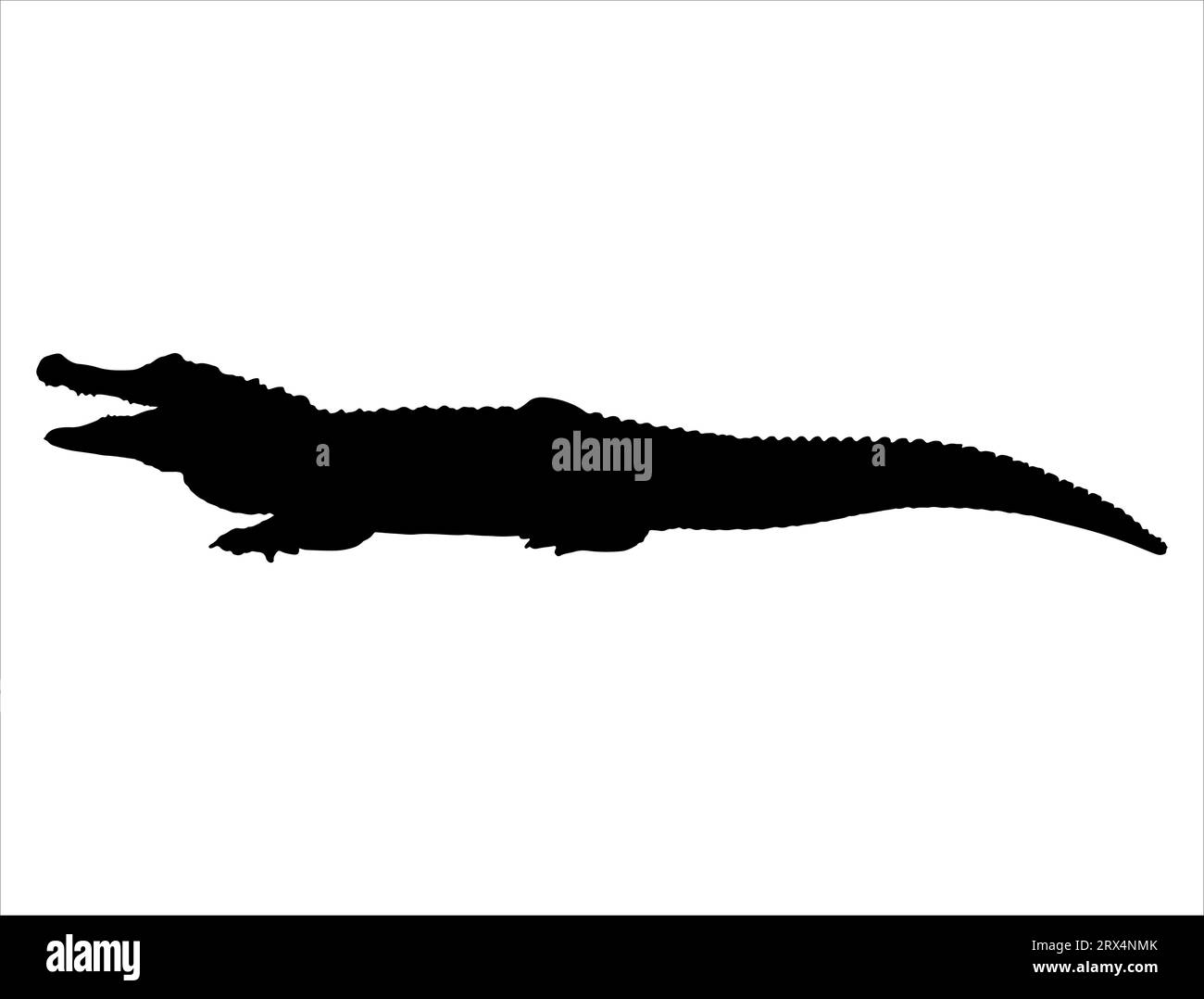 Alligator Silhouette Vektor Kunst weißer Hintergrund Stock Vektor