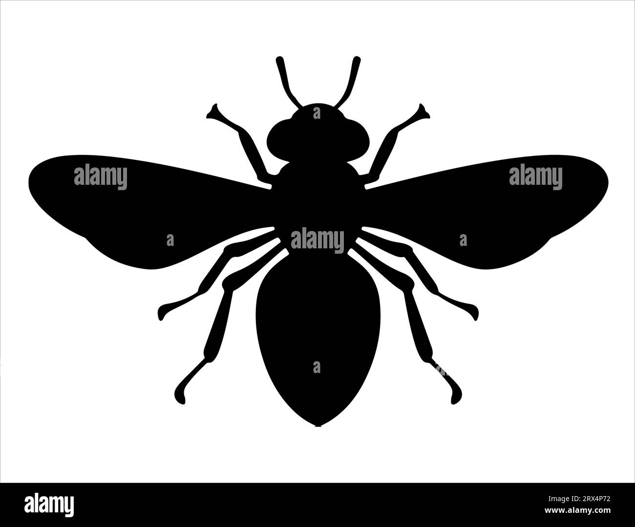 Biene Silhouette Vektor Kunst weißer Hintergrund Stock Vektor
