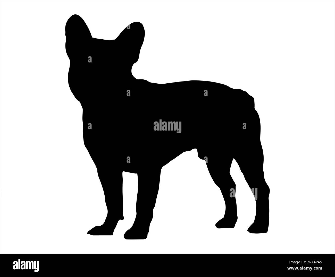 Stier Hund Silhouette Vektor Kunst weißer Hintergrund Stock Vektor