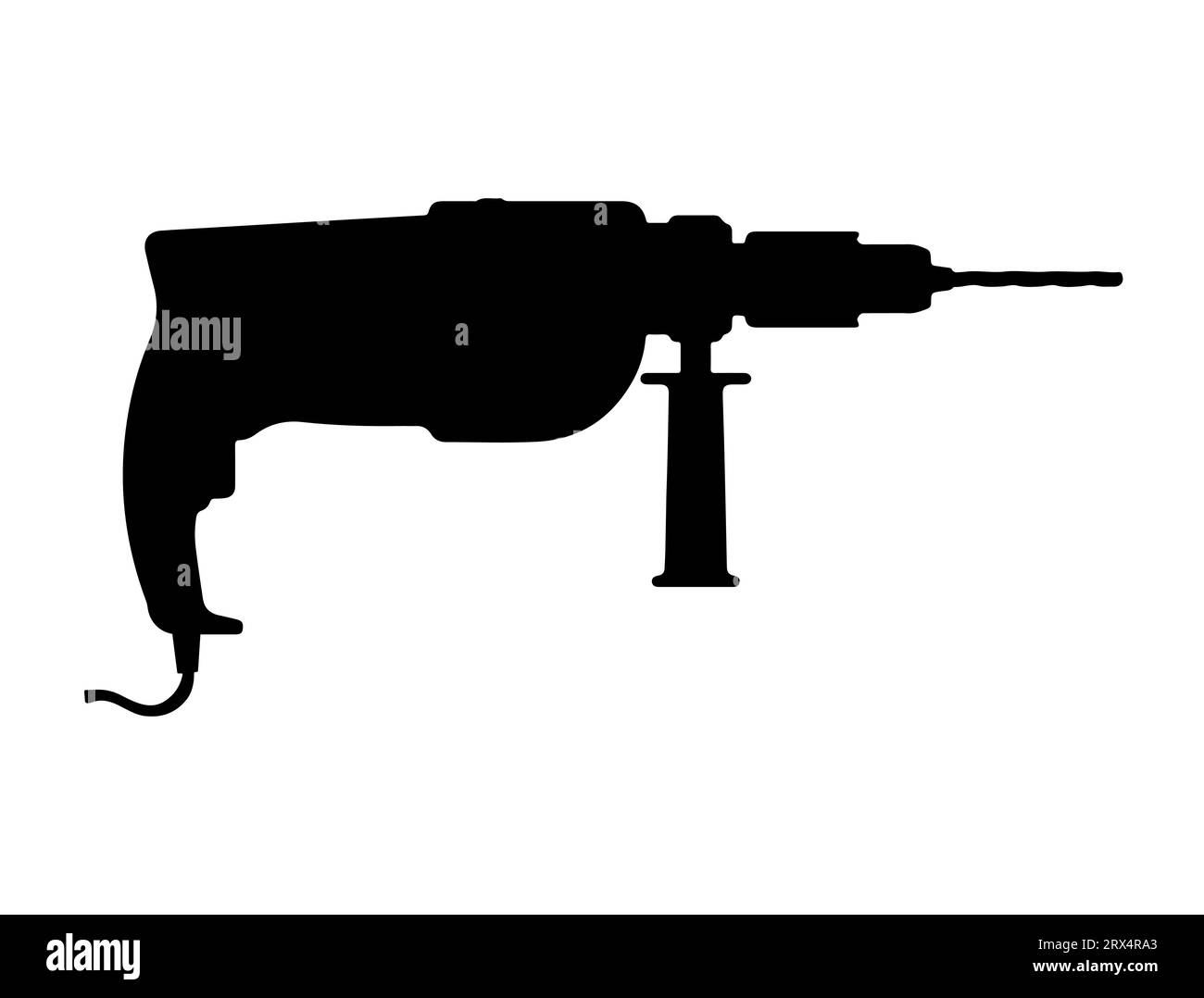 Bohren Sie Silhouettenvektorgrafik auf weißem Hintergrund Stock Vektor