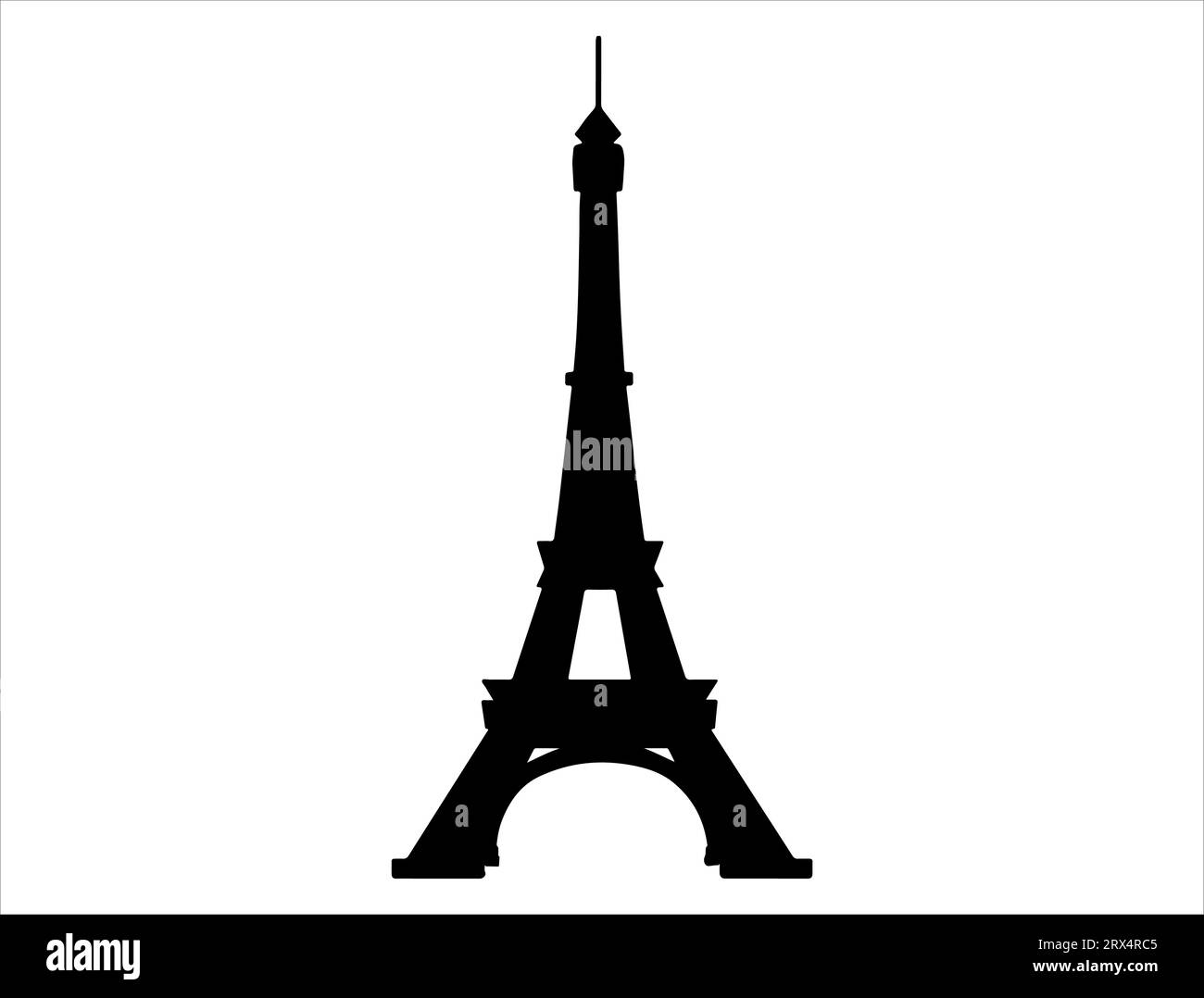 Eiffelturm Silhouette Vektor Kunst weißer Hintergrund Stock Vektor