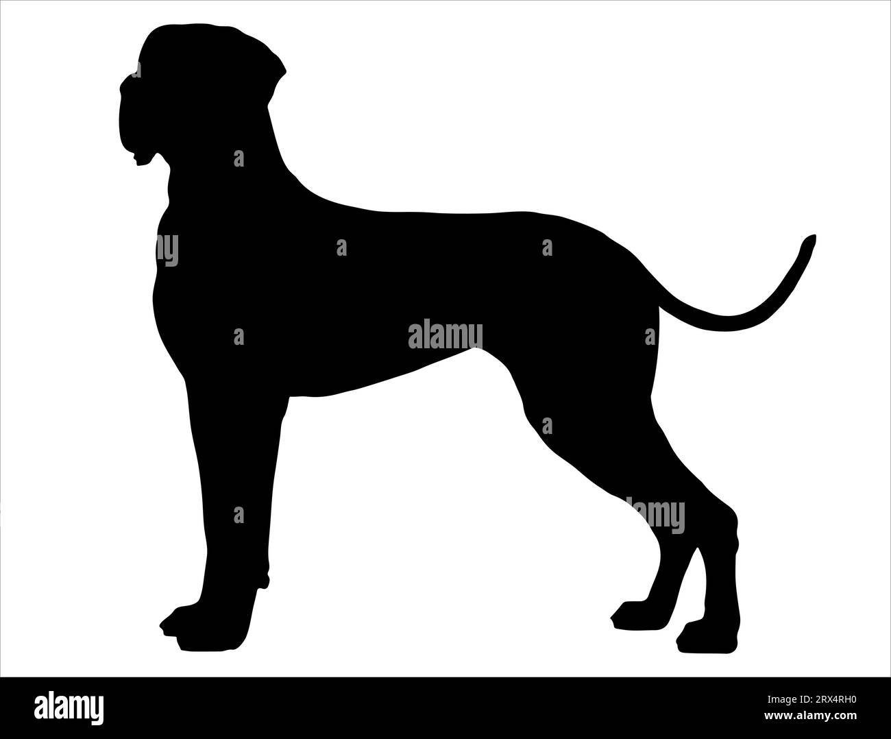 Große dane Silhouette Vektor Kunst weißer Hintergrund Stock Vektor