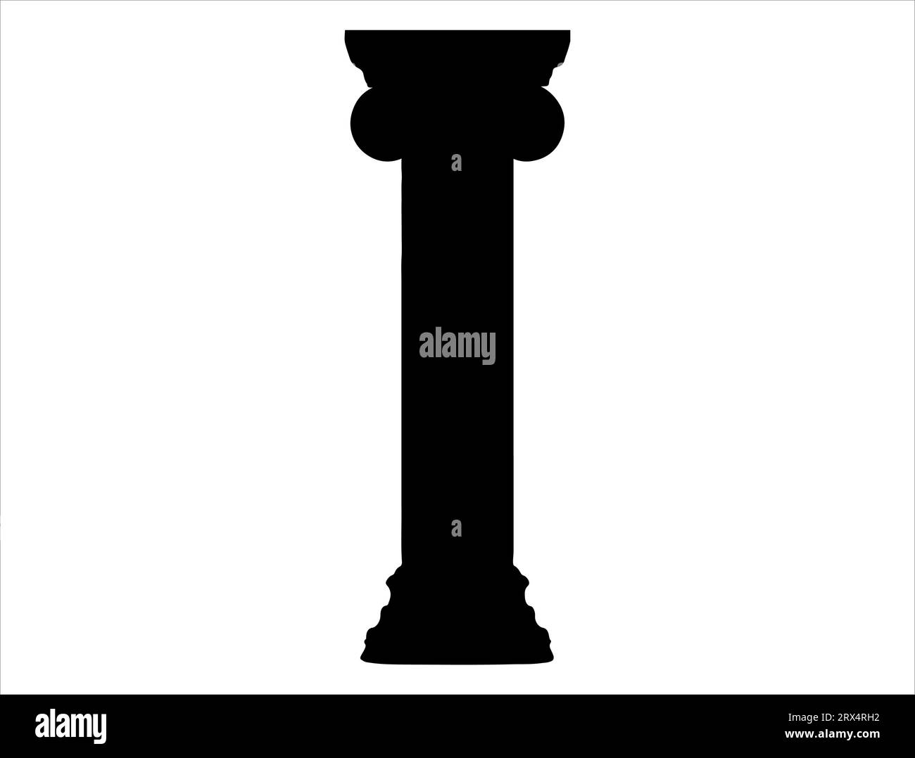 Griechische Spalte Silhouette Vektor Kunst weißer Hintergrund Stock Vektor