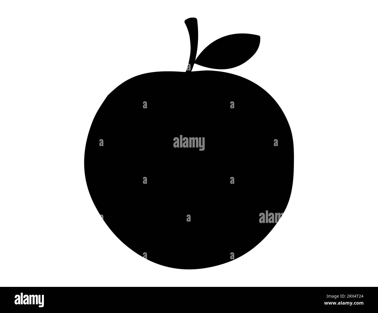 Pfirsichsilhouette Vektor Kunst weißer Hintergrund Stock Vektor