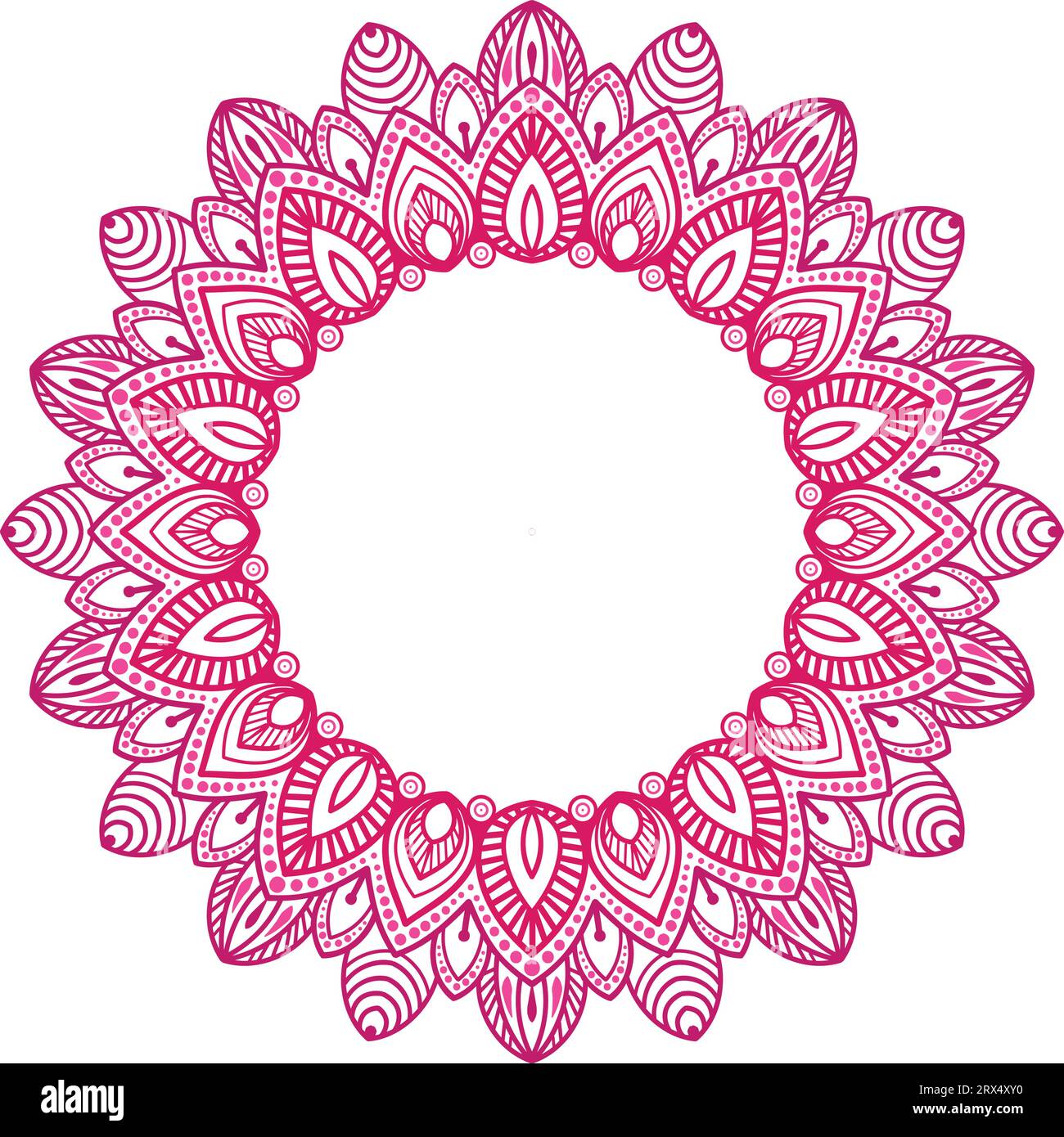 Mandala Rahmendesign orientalisches geometrisches Muster mit traditioneller Kunst für die Festivaldekoration, Spiritualität bezogene Dekoration. Stock Vektor