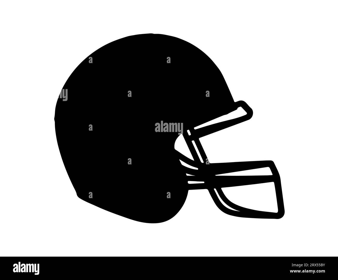 Fußballhelm Silhouette Vektor Kunst weißer Hintergrund Stock Vektor