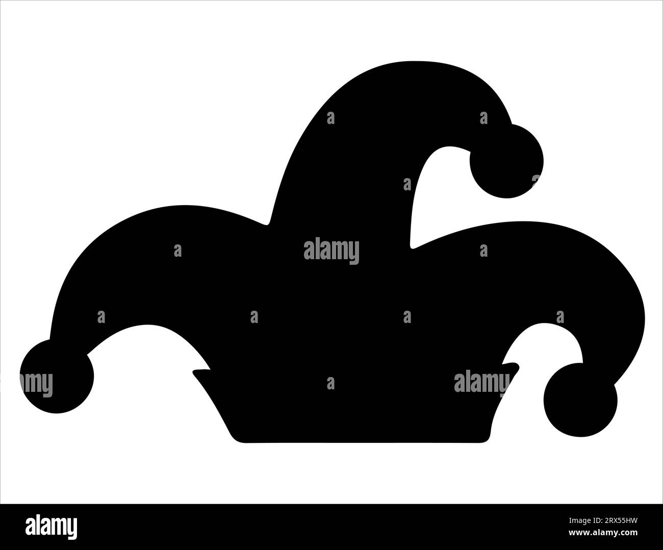 Jester Hut Silhouette Vektor Kunst weißer Hintergrund Stock Vektor