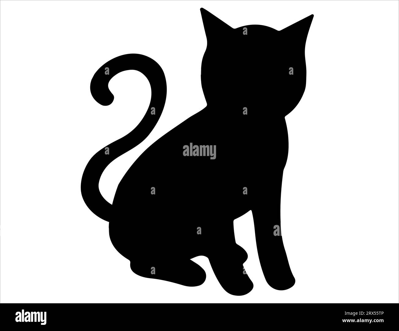 Kätzchen Silhouette Vektor Kunst weißer Hintergrund Stock Vektor