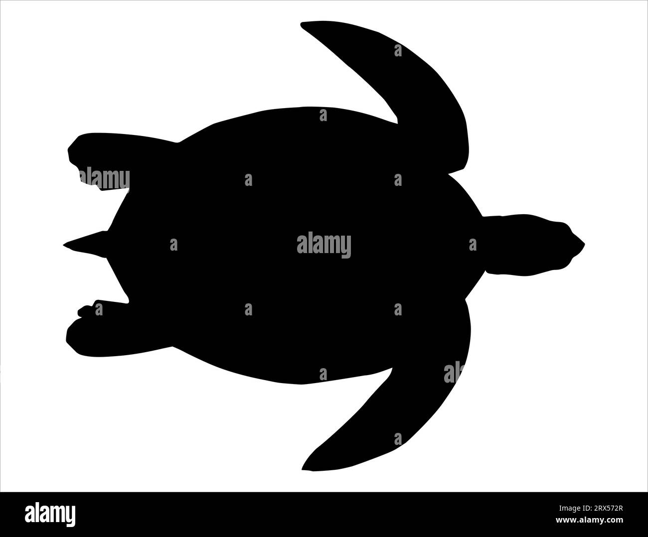 Meeresschildkröte Silhouette Vektor Kunst weißer Hintergrund Stock Vektor