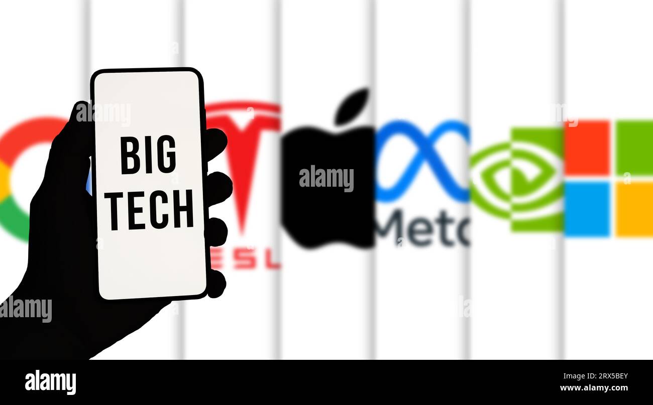 Big Tech – die größten Technologieunternehmen Stockfoto