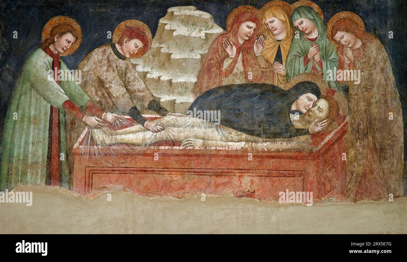 Come è Morto San Francesco Compianto sul Cristo morto - affresco - pittore bresciano del XIV