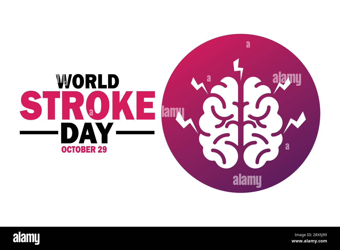 Der World Stroke Day wird jedes Jahr am 29. Oktober beobachtet. Vektorillustration. Geeignet für Grußkarten, Poster und Banner. Stock Vektor