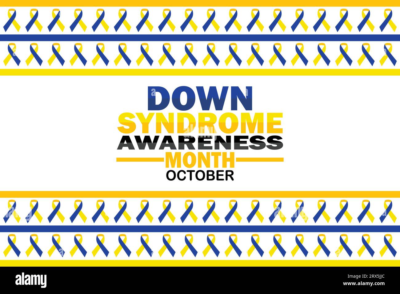 Oktober ist Down Syndrome Awareness Month. Vektorillustration. Geeignet für Grußkarten, Poster und Banner. Stock Vektor