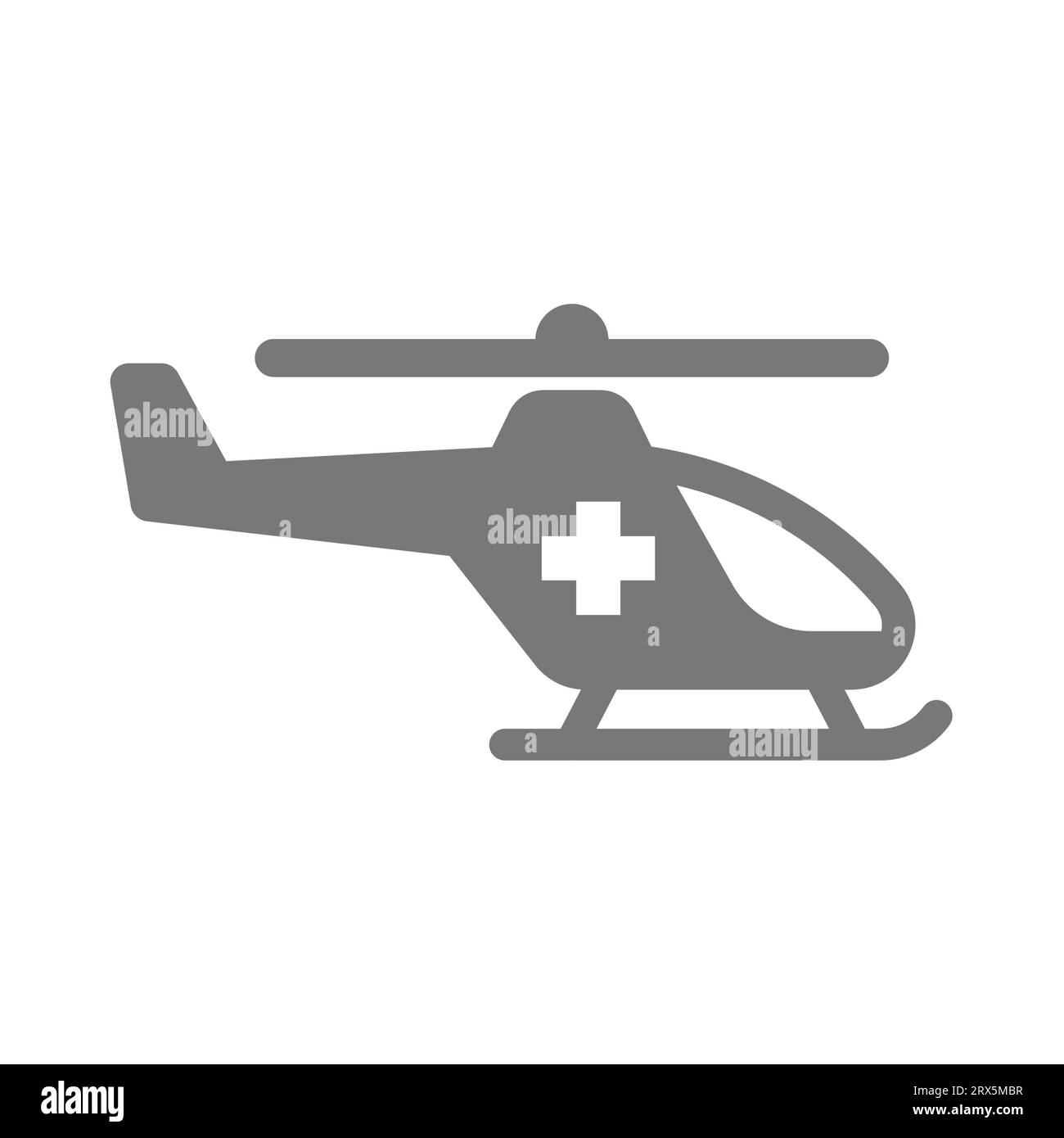 Vektorsymbol für medizinische Hilfe in der Luft. Helikopter, Notfallsymbol. Stock Vektor