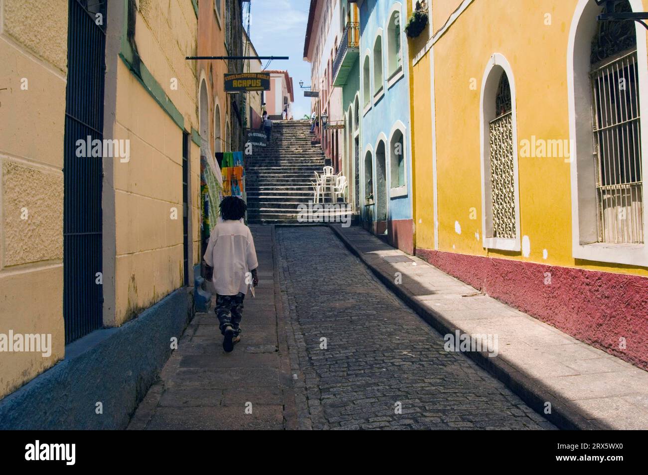 Beco Catarina Mina Gasse, historisches Zentrum von Sao Luis, Maranhao Staat, Brasilien Stockfoto
