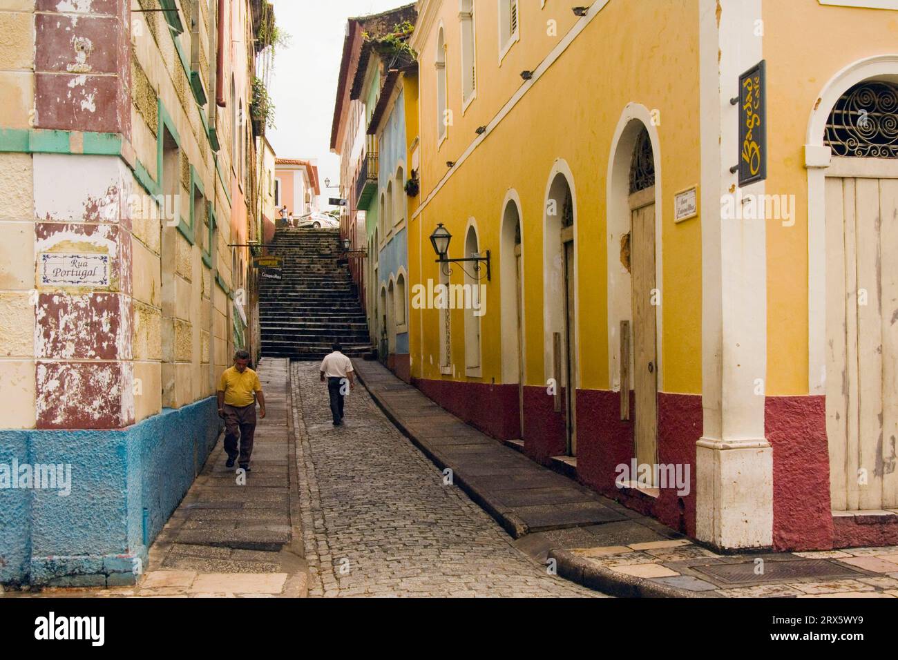Beco Catarina Mina Gasse, historisches Zentrum von Sao Luis, Maranhao Staat, Brasilien Stockfoto