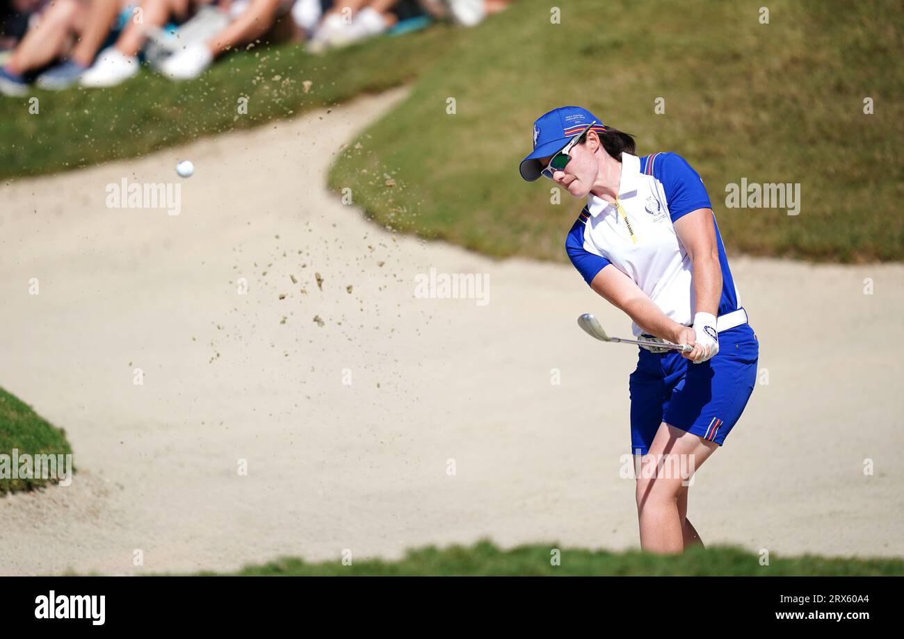 Leona Maguire aus Europa am 17. Tag des zweiten Solheim Cup 2023 auf der Finca Cortesin in Malaga. Bilddatum: Samstag, 23. September 2023. Stockfoto