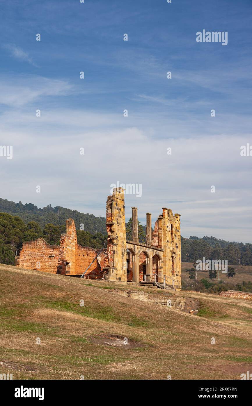 Ruinen der historischen Stätte in Port Arthur, Tasmanien, Australien Stockfoto