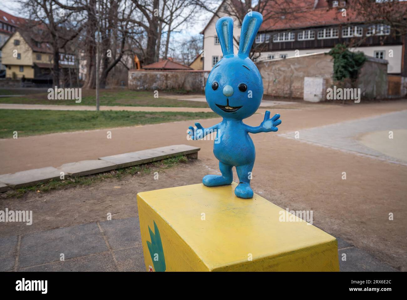 Kikaninchen - KiKa-Figuren-Skulptur - Erfurt, Deutschland Stockfoto