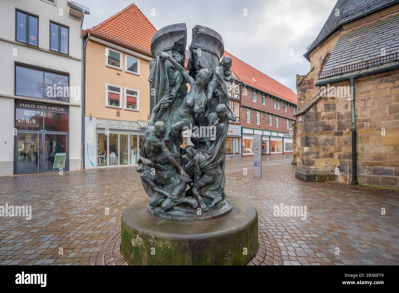 Eröffnung der Eisernen Vorhangskulptur von Wolfgang Dreysse - Hameln Stockfoto