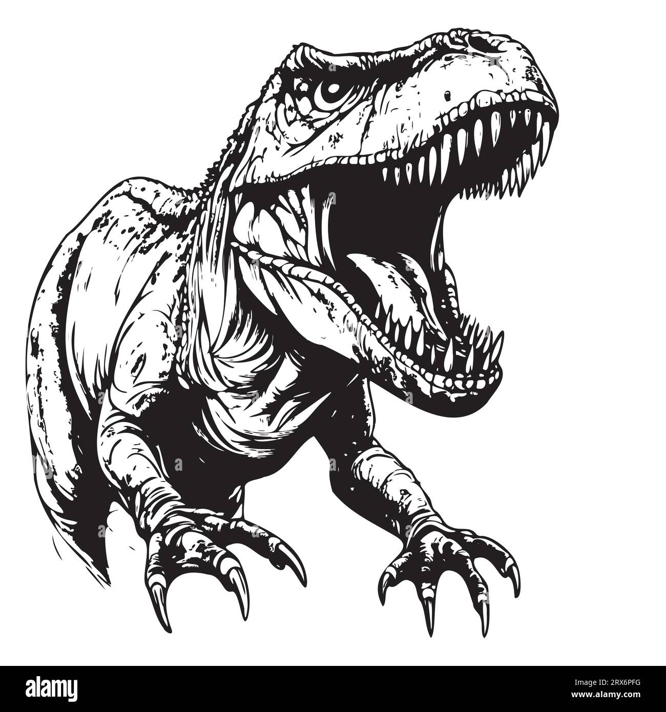 T Rex-Dinosaurier-Skizze, handgezeichnete Vektor-Illustration Stock