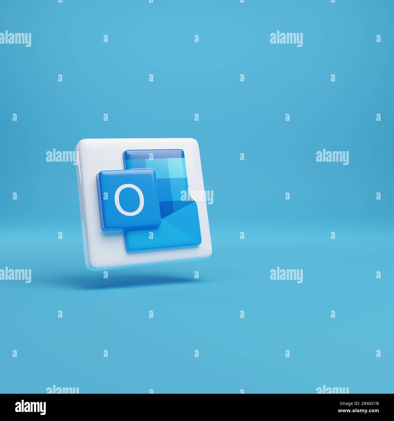 Buenos Aires, Argentinien; 16. September 2023: Dreidimensionales Symbol von Microsoft Outlook. 3D-Abbildung. Stockfoto