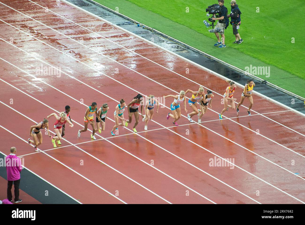 3000 Meter Steeplechase bei der Londoner Leichtathletik-Weltmeisterschaft 2017 Stockfoto