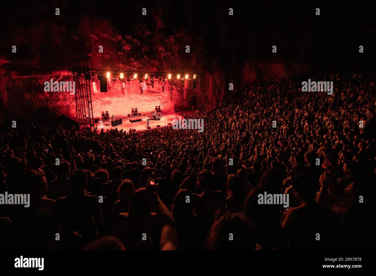 Barcelona, Spanien. 2023.09.22. Pongo tritt am 22. September 2023 auf der Bühne des La Mercè im Teatre Grec in Barcelona auf. Stockfoto