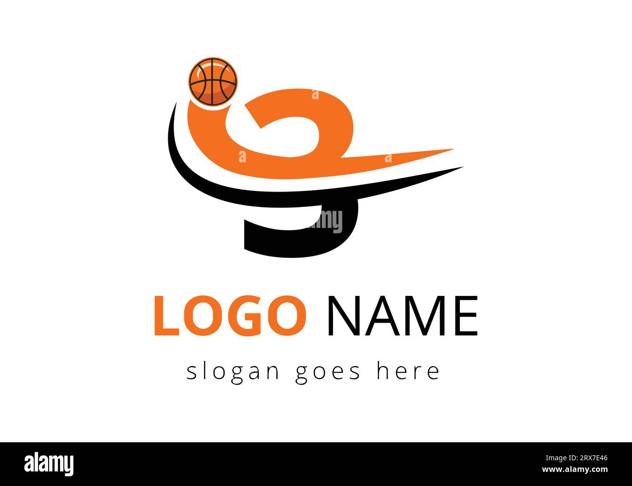 3 Buchstaben Logo Mit Basketballball. Design Der Vektorvorlage Für Sportsymbole Stock Vektor