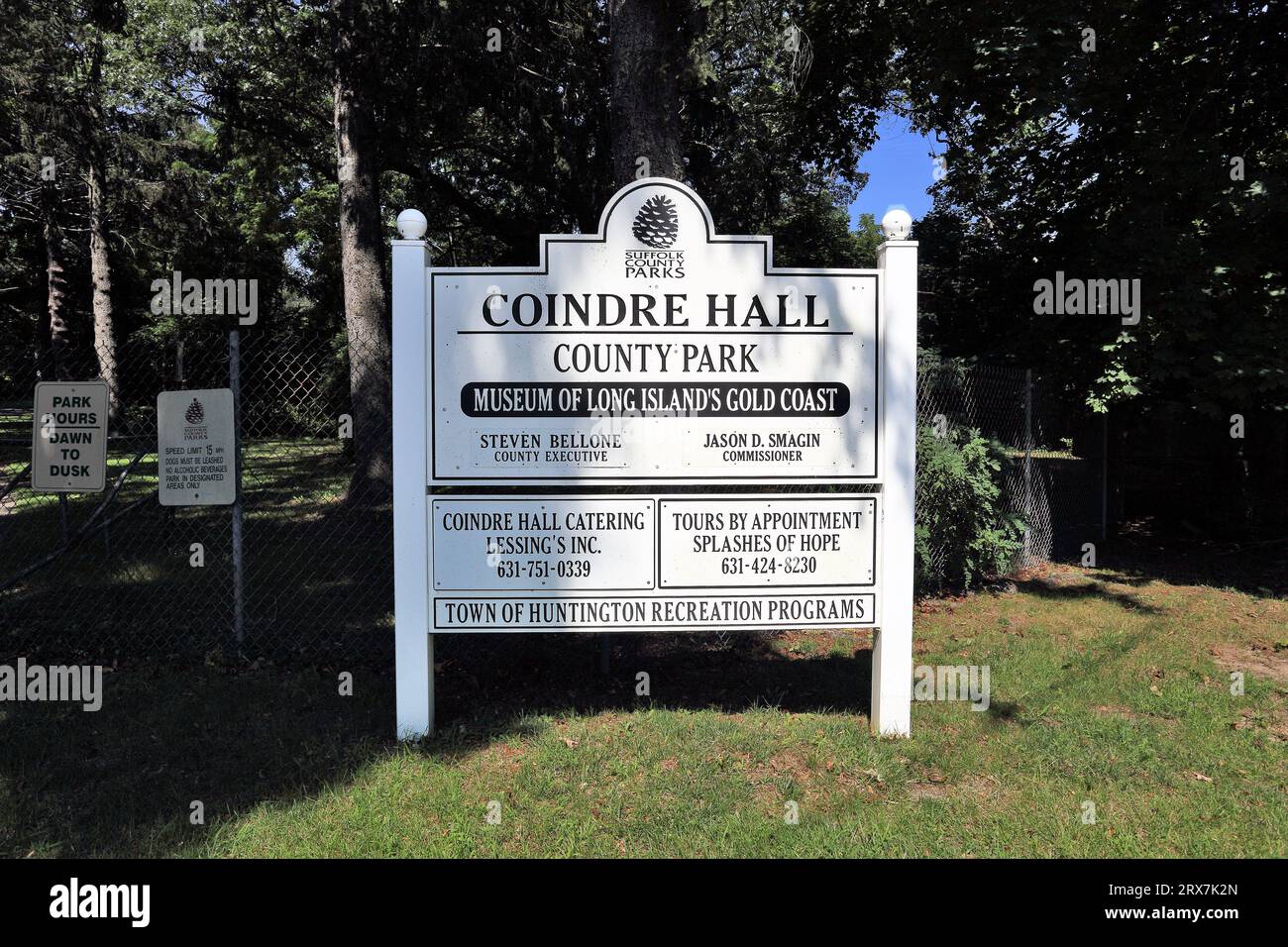 Eintritt zum Coindre Hall Gold Coast Mansion Huntington Long Island NY Stockfoto