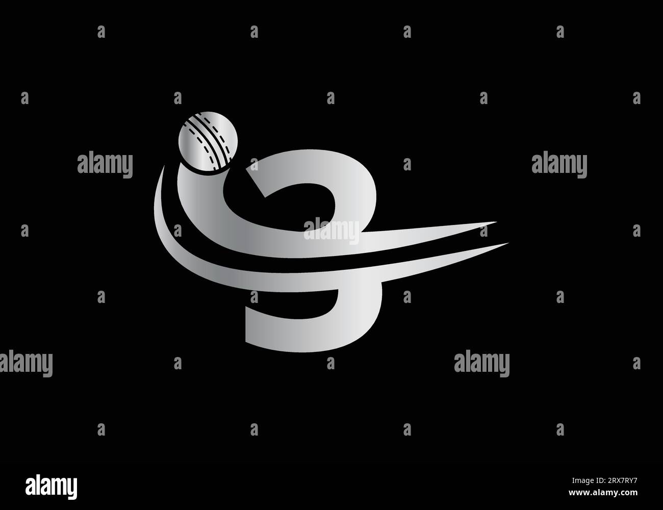 Modernes 3-Buchstaben-Design mit Cricket Sports Logo. Für Cricket Club Symbol Vektor Vorlage Stock Vektor