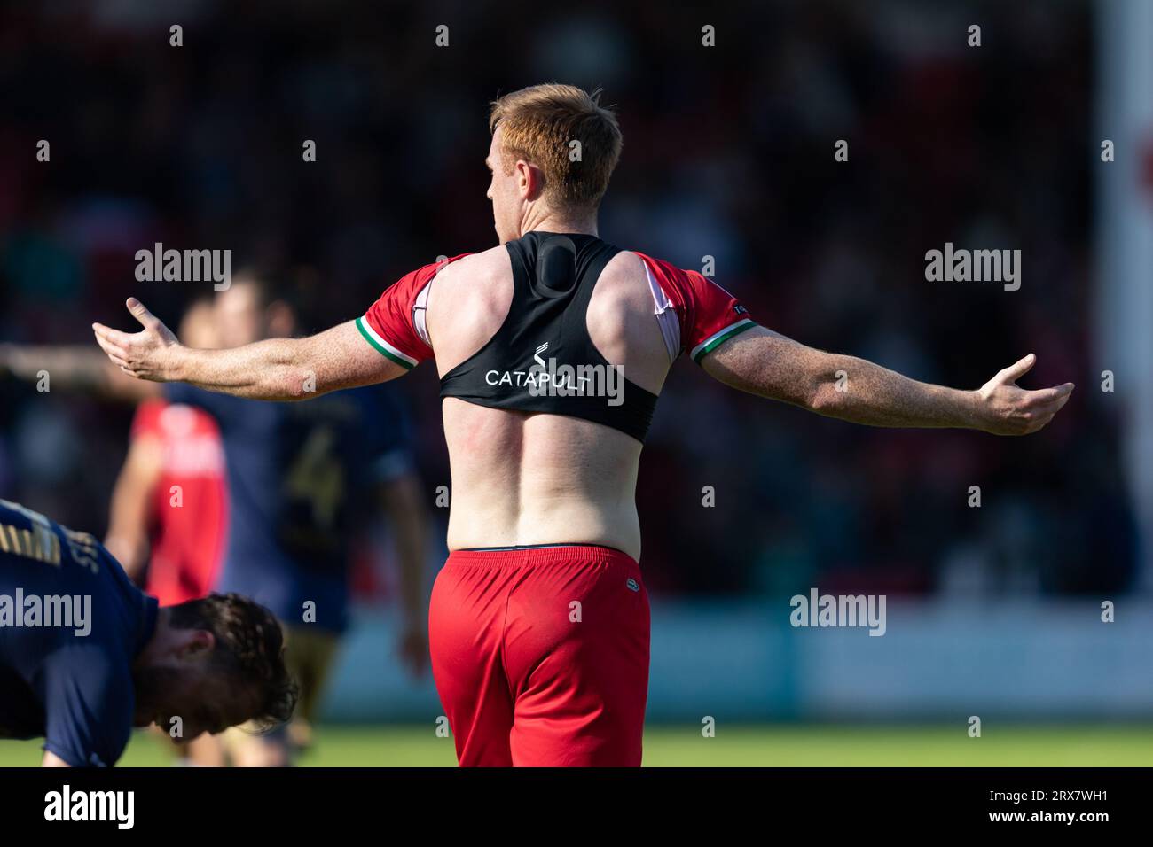 Danny Johnson von Walsall während des Spiels der Sky Bet League 2 zwischen Walsall und AFC Wimbledon im Banks's Stadium, Walsall am Samstag, den 23. September 2023. (Foto: Gustavo Pantano | MI News) Credit: MI News & Sport /Alamy Live News Stockfoto