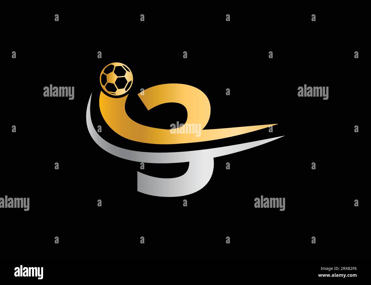3 Buchstaben mit Fußball-Logo-Vorlage. Für Football Club Symbol Vector Template Stock Vektor