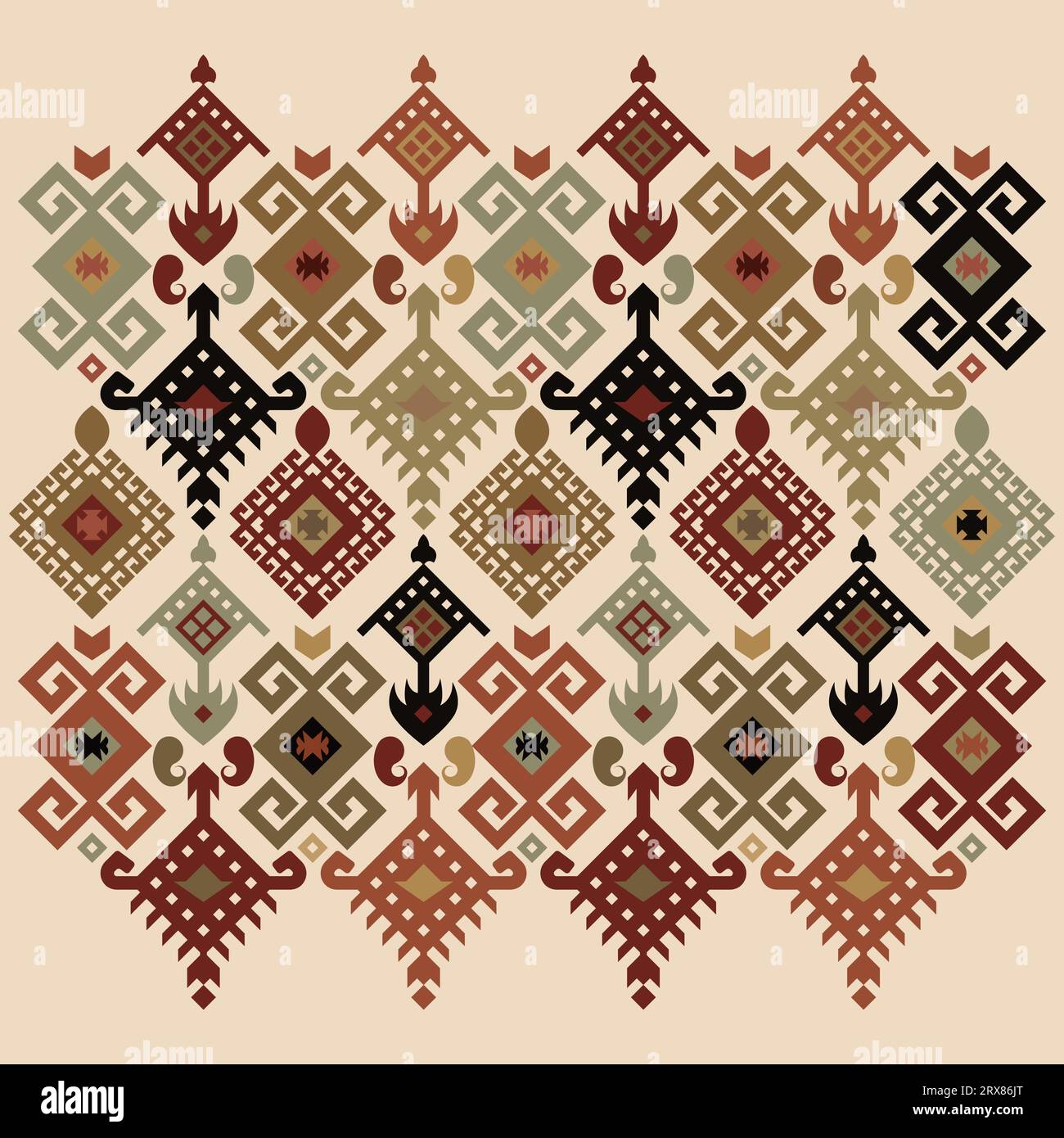 Ein geometrisches Muster, das mit einzigartigen Formen erstellt wurde Stock Vektor