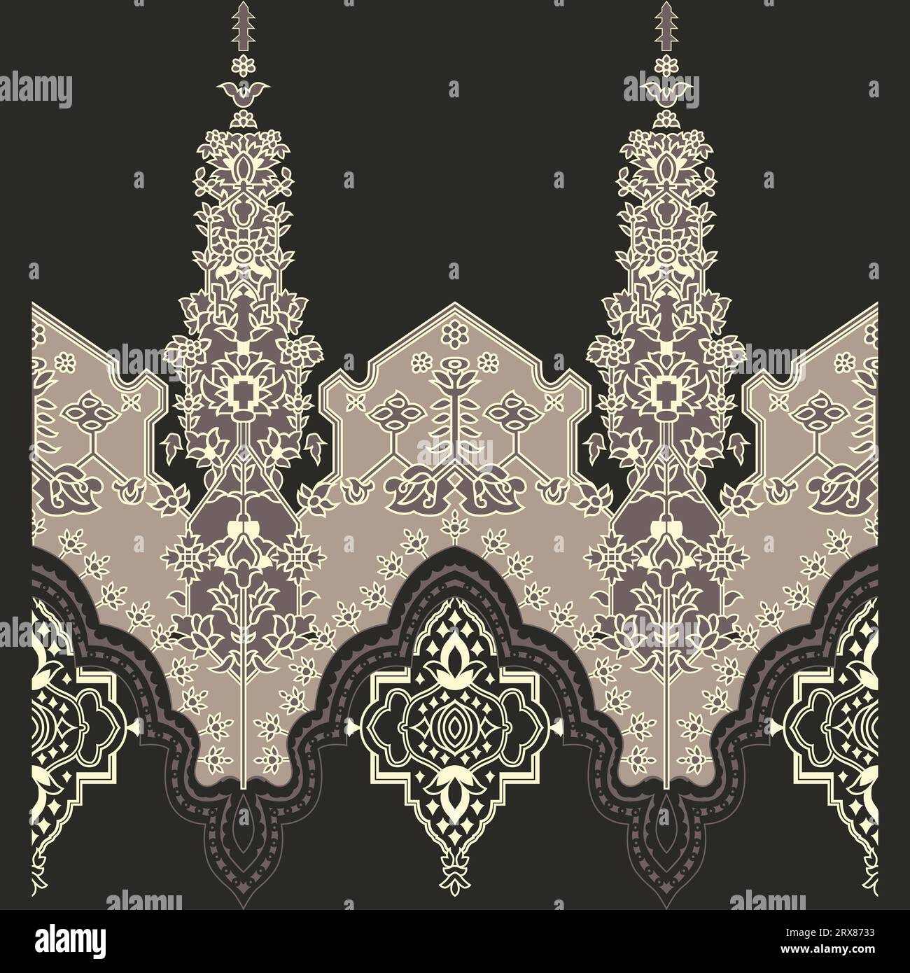 Ein schwarz-weißes Muster vor dunklem Hintergrund Stock Vektor